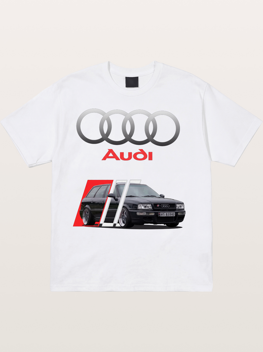 Audi Retro Car Split Design Cotton T-shirt
