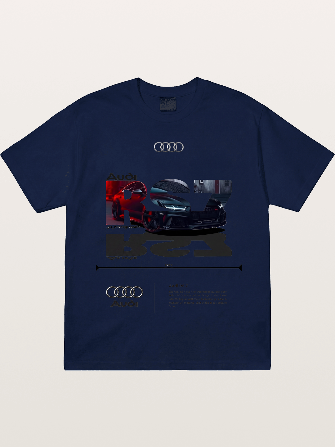 Audi RS7 Typography Collage Gildan T-shirt