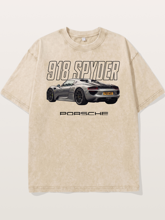 Porsche 918 Spyder Graphic Art Washed T-shirt