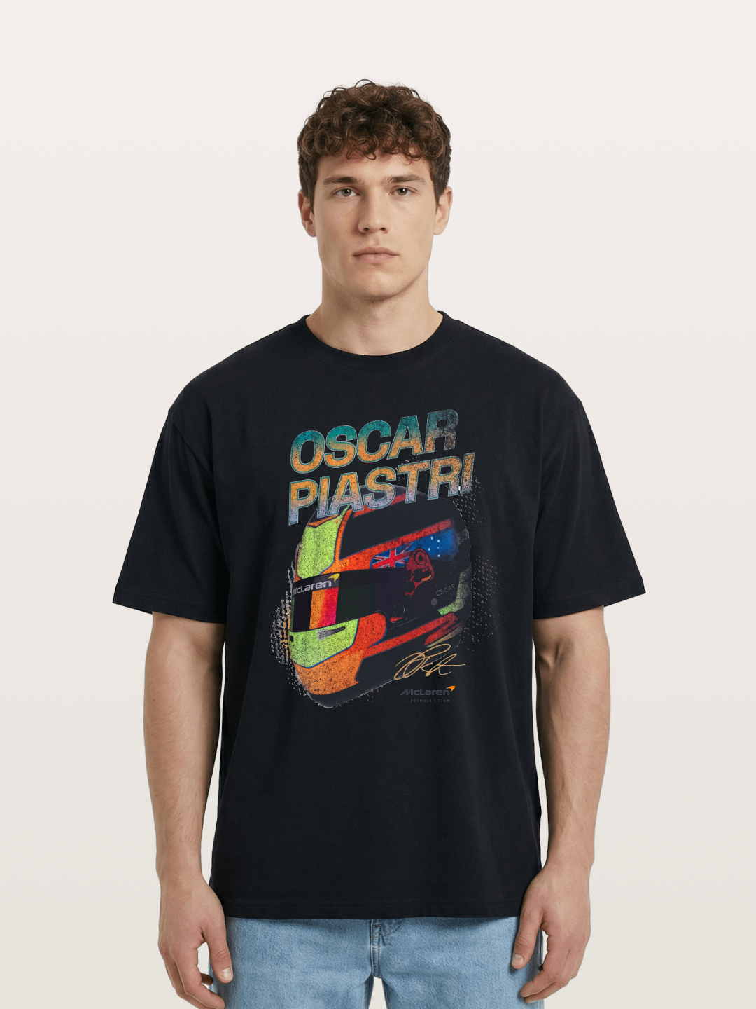 Oscar Piastri McLaren Helmet Cotton T-shirt