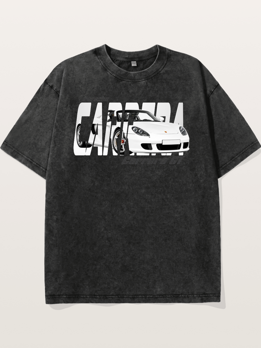 Porsche Carrera GT White Sticker Washed T-shirt