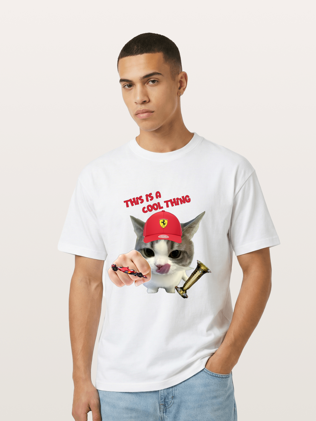 Ferrari Cat F1 Meme Gildan T-shirt