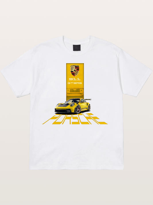Yellow 911 GT3 RS Graphic Cotton T-shirt