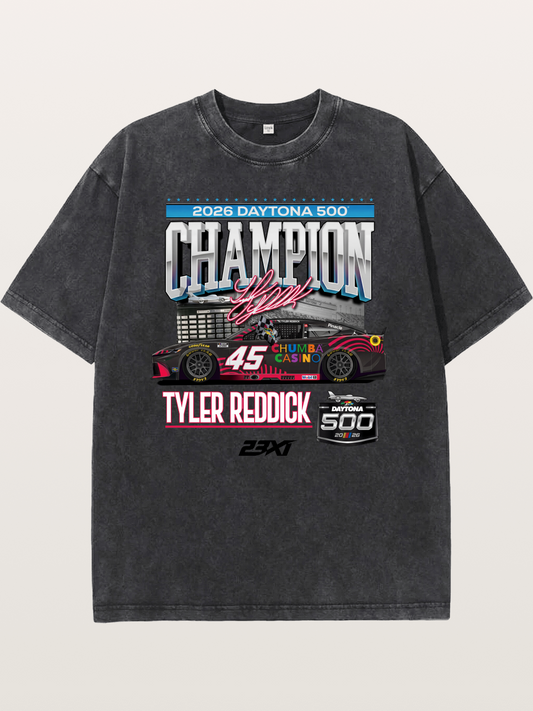 Tyler Reddick Daytona 500 Champion Print Washed T-shirt