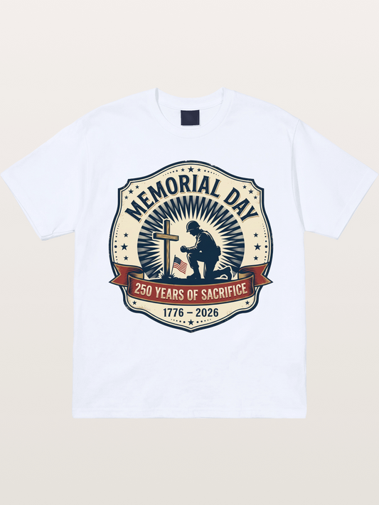 Memorial Day Vintage Sacrifice Badge Gildan T-shirt