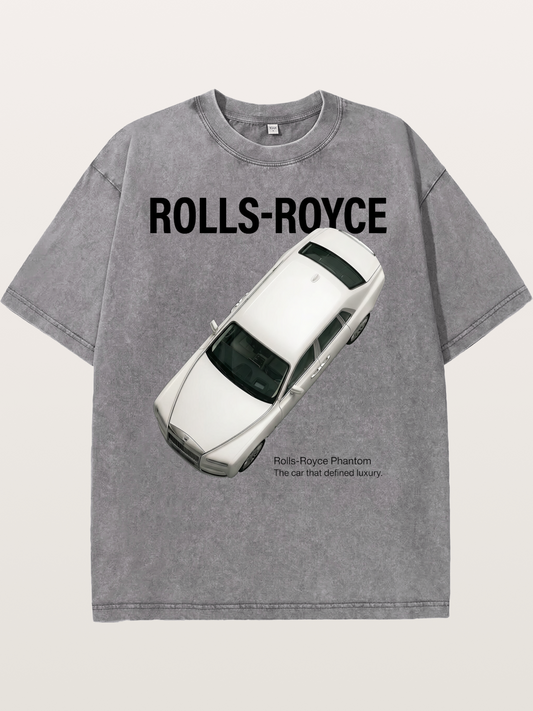 Rolls Royce Phantom Print Washed T-shirt