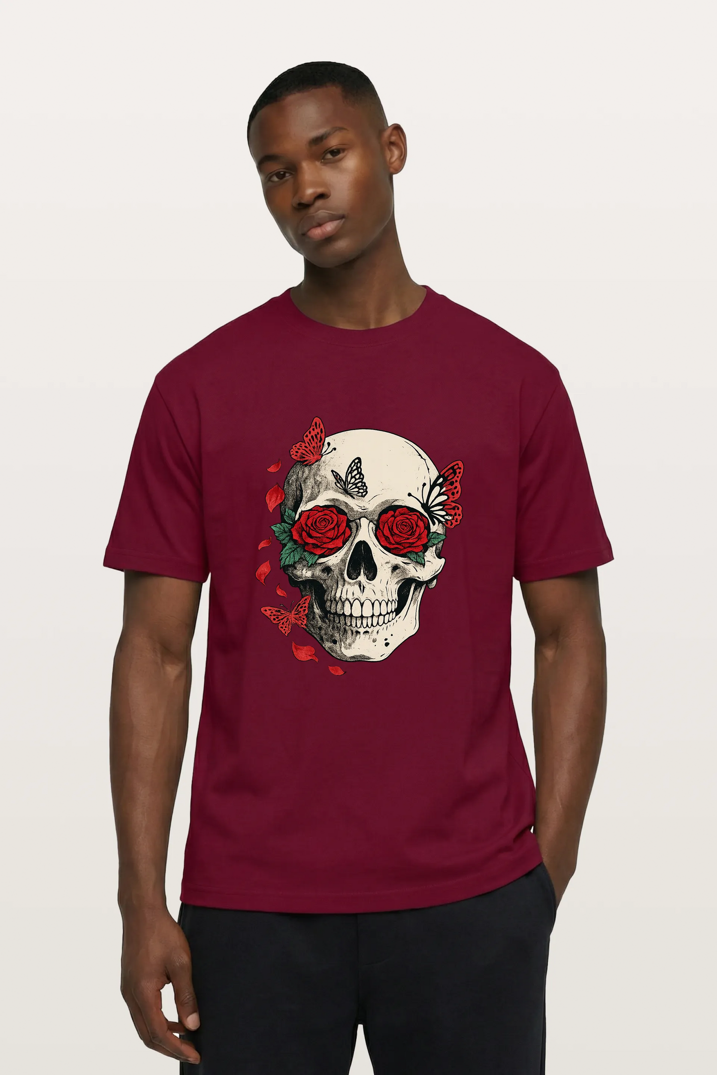 Red Rose Skull T-Shirts