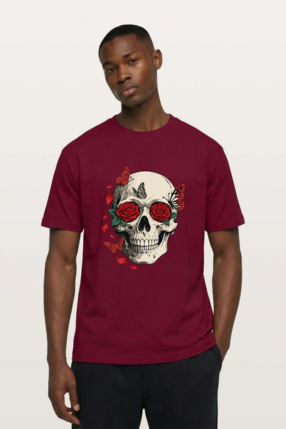 Red Rose Skull T-Shirts