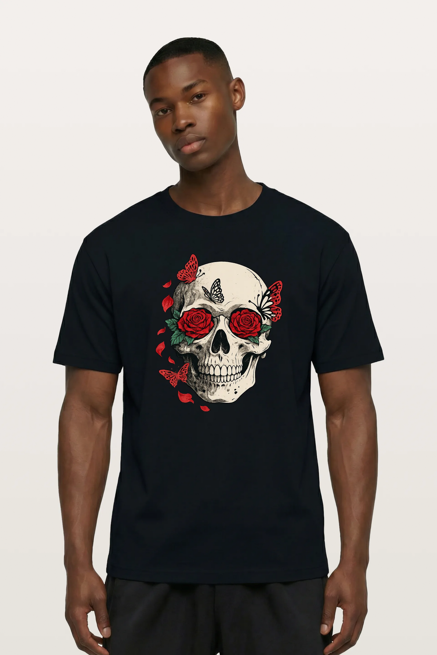Red Rose Skull T-Shirts