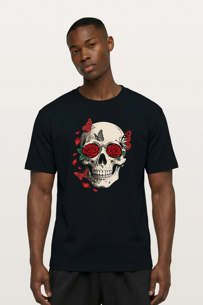Red Rose Skull T-Shirts