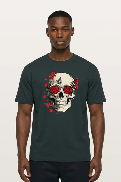 Red Rose Skull T-Shirts