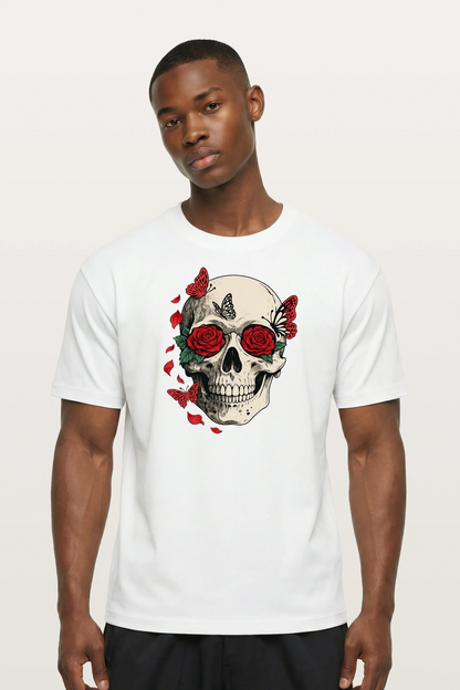 Red Rose Skull T-Shirts