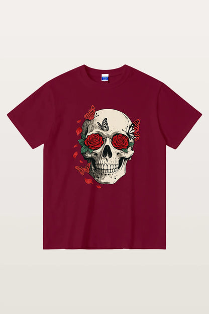 Red Rose Skull T-Shirts