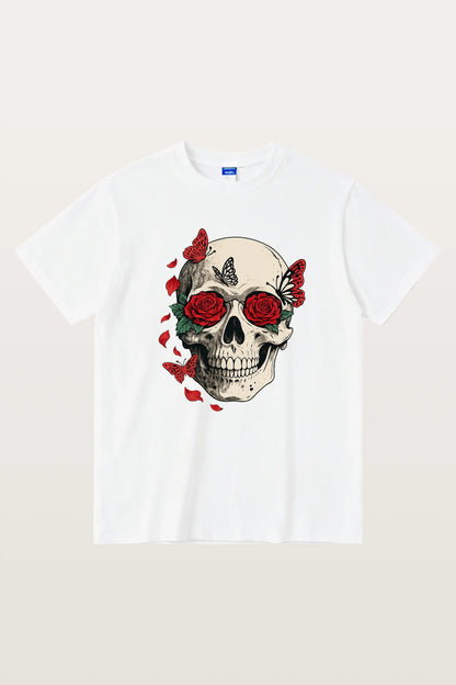 Red Rose Skull T-Shirts