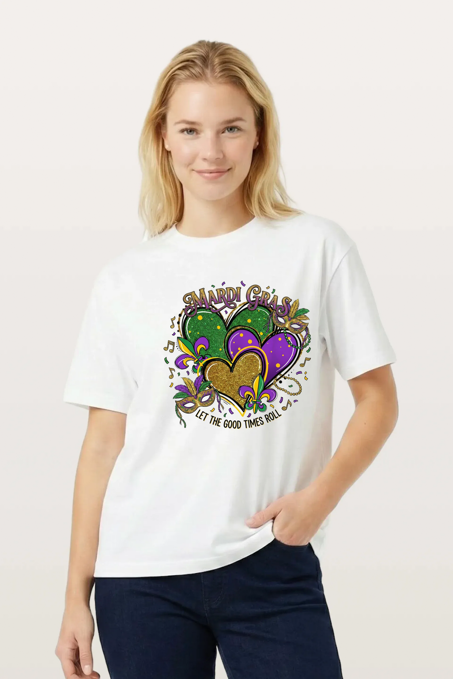 Mardi Gras Hearts T-Shirts