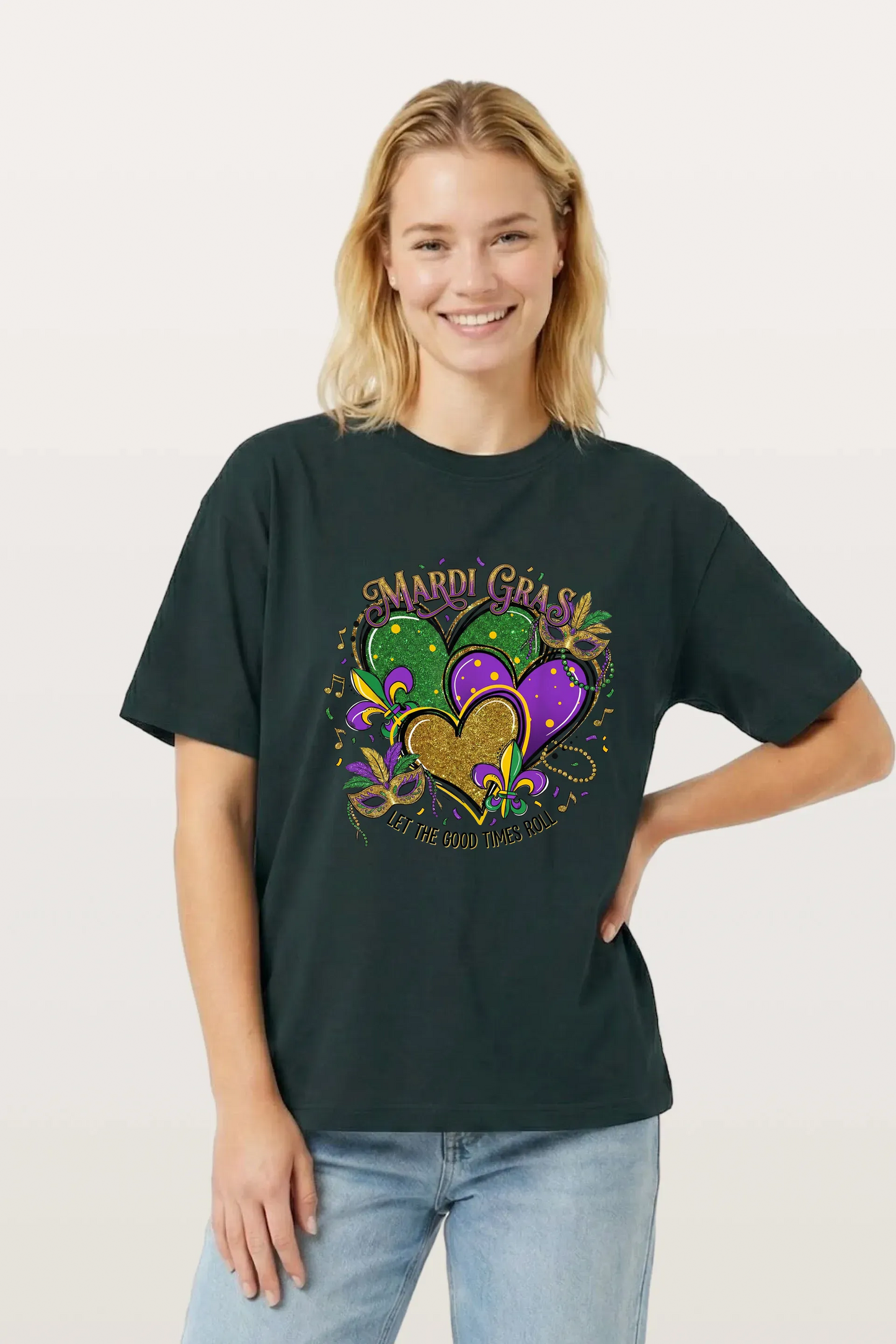 Mardi Gras Hearts T-Shirts
