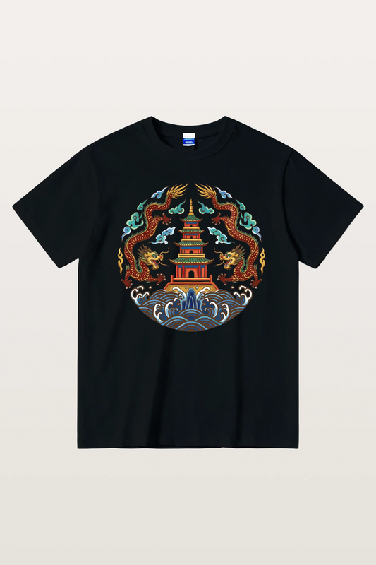 Twin Dragons Cotton T-shirt