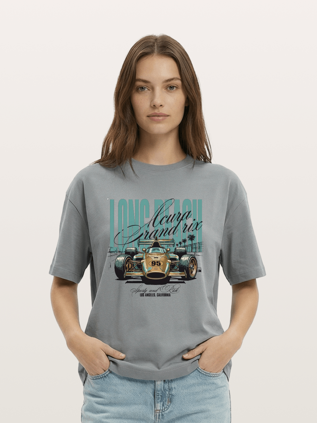 Vintage Long Beach Open Wheel Car Gildan T-shirt