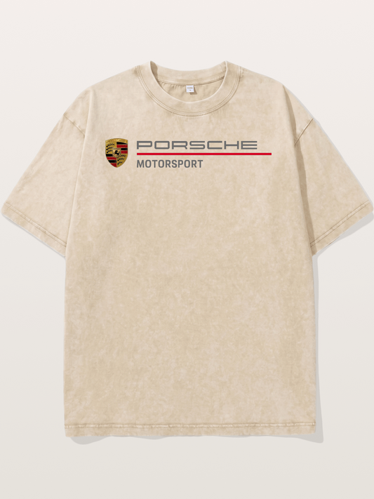 Porsche Motorsport Striped Logo Washed T-shirt