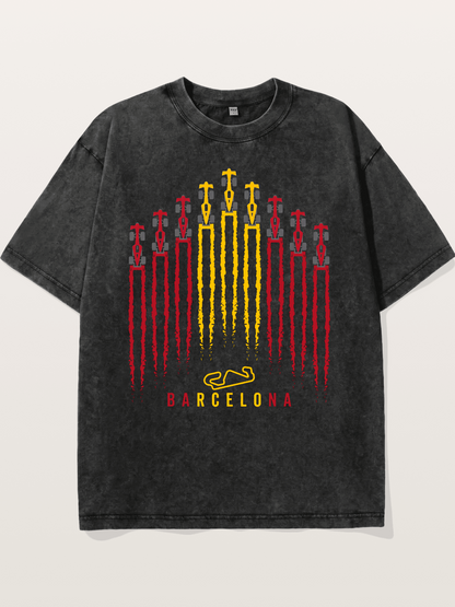 Barcelona GP Racing Column Streaks Washed T-shirt