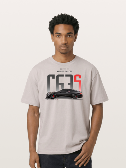 C63S AMG Black Mercedes Sports Car Cotton T-shirt