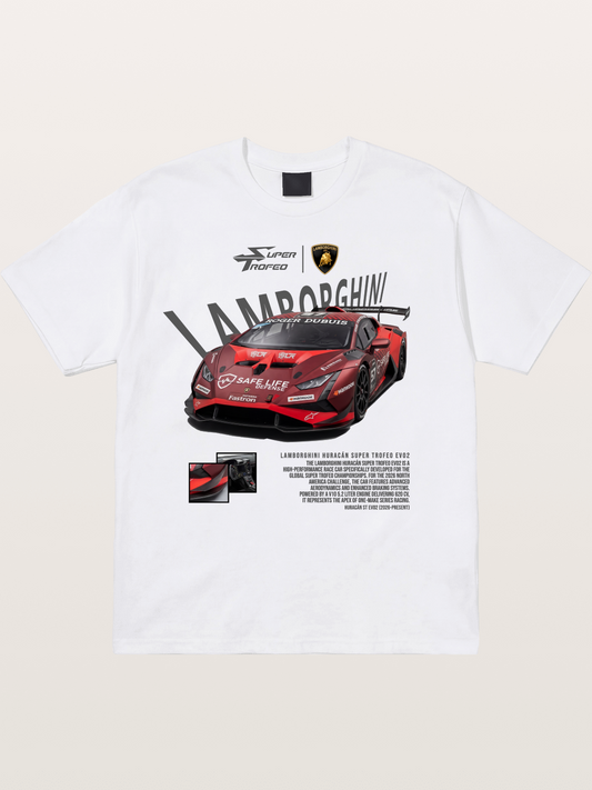 Lamborghini Huracan Red Super Trofeo Cotton T-shirt