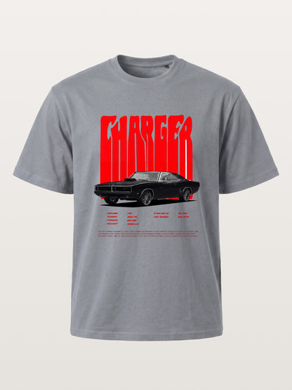 Red Charger Retro Muscle Print Gildan T-shirt