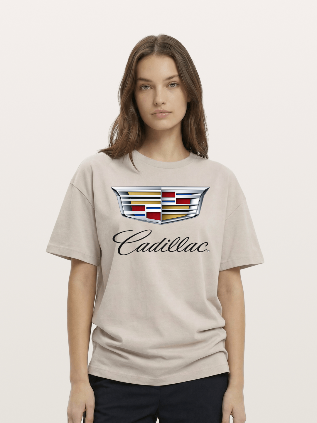 Cadillac Emblem Script Print Cotton T-shirt