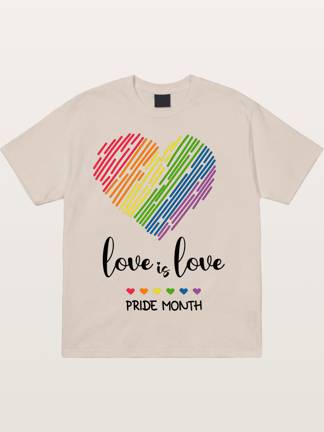 Pride Month Rainbow Heart Cotton T-shirt