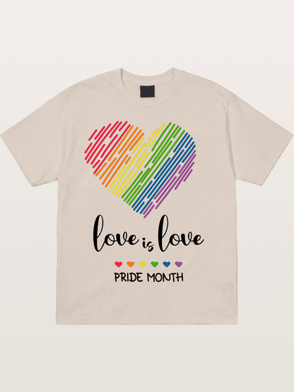 Pride Month Rainbow Heart Cotton T-shirt