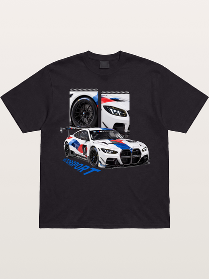 BMW M4 GT Race Car Collage Gildan T-shirt