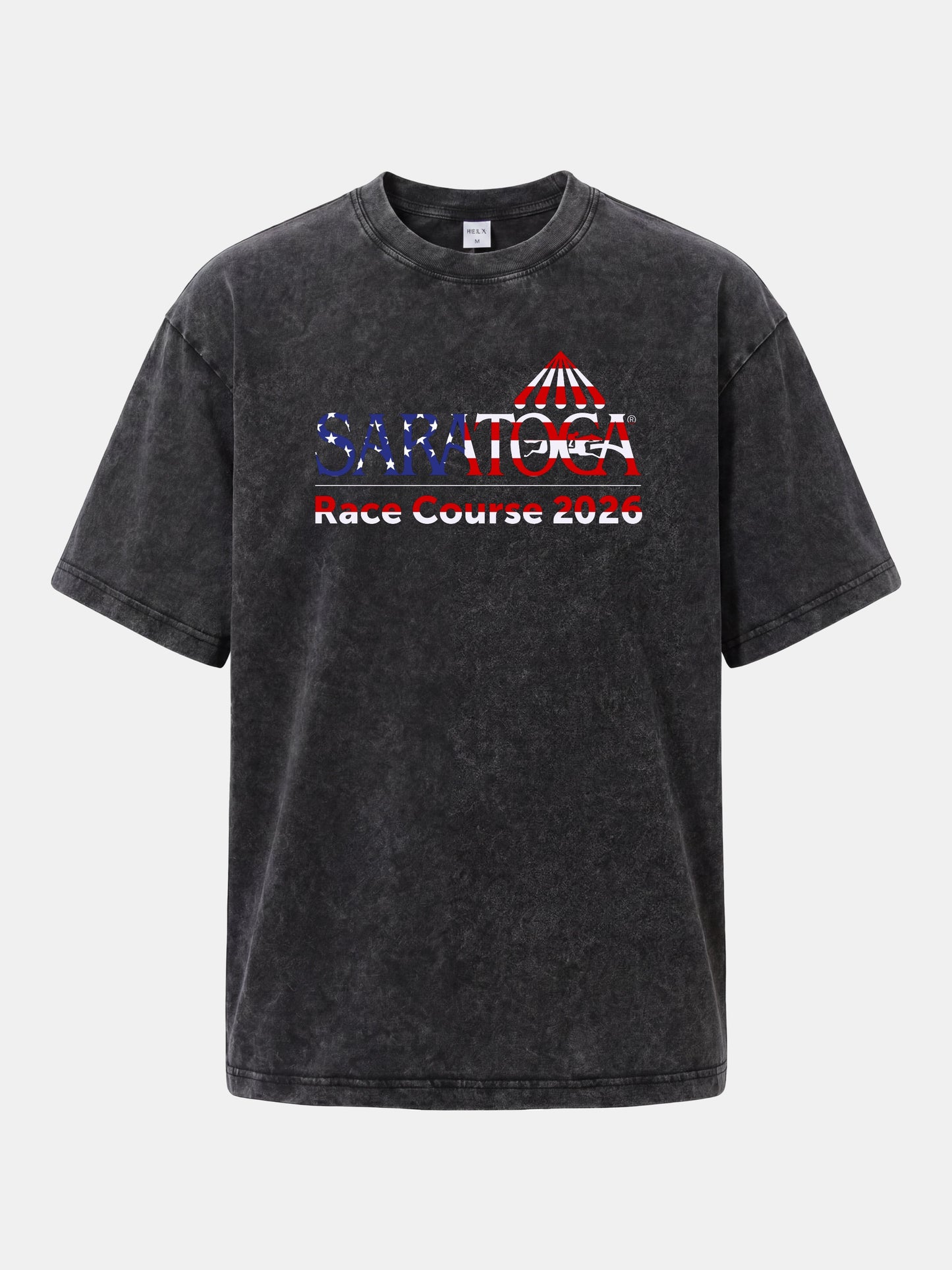 Saratoga Race Course Star Spangled Text Washed T-shirt