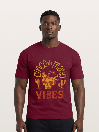 Cinco de Mayo Retro Skull Vibes Gildan T-shirt