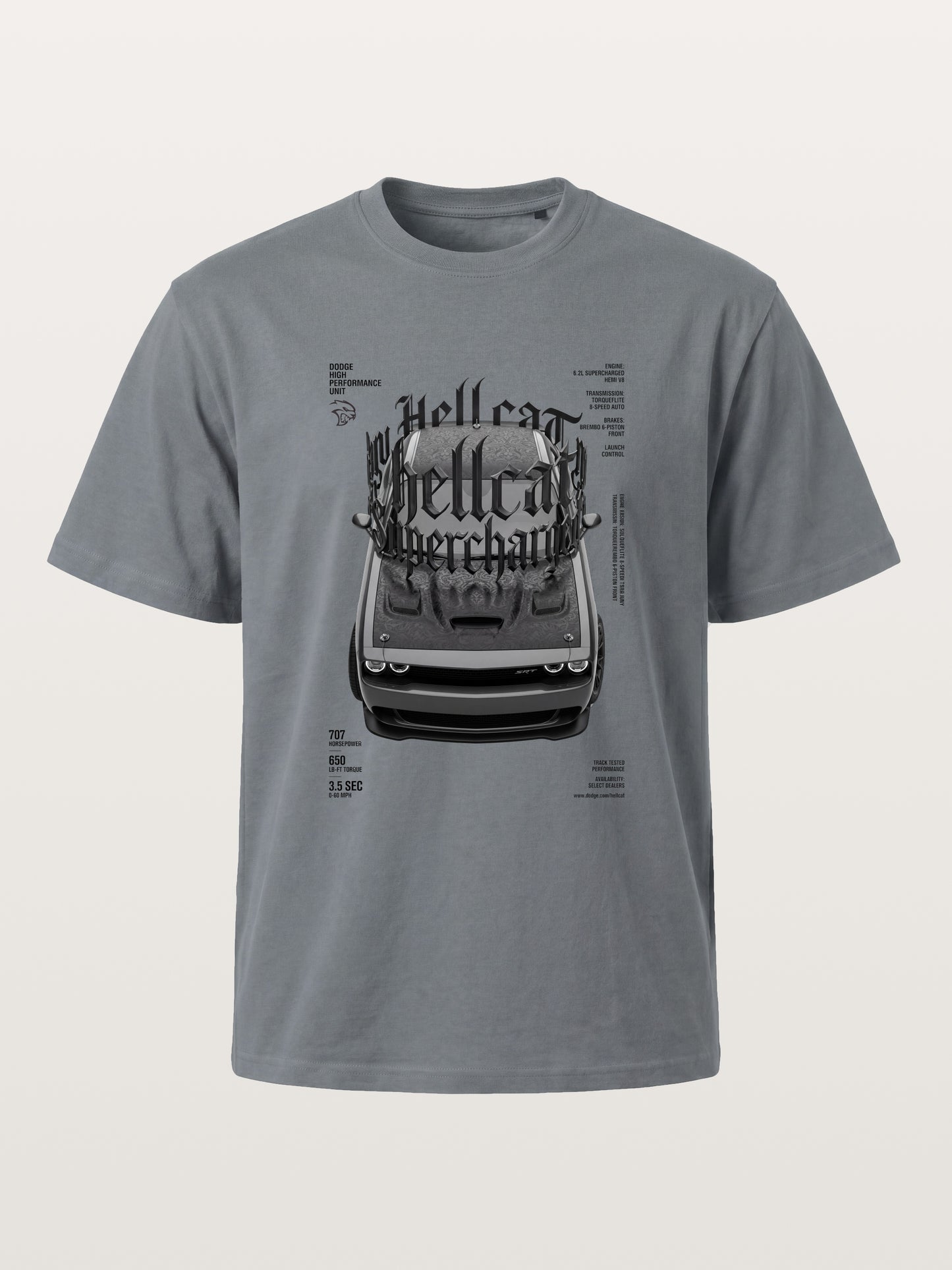 Gothic Hellcat Front View Print Cotton T-shirt