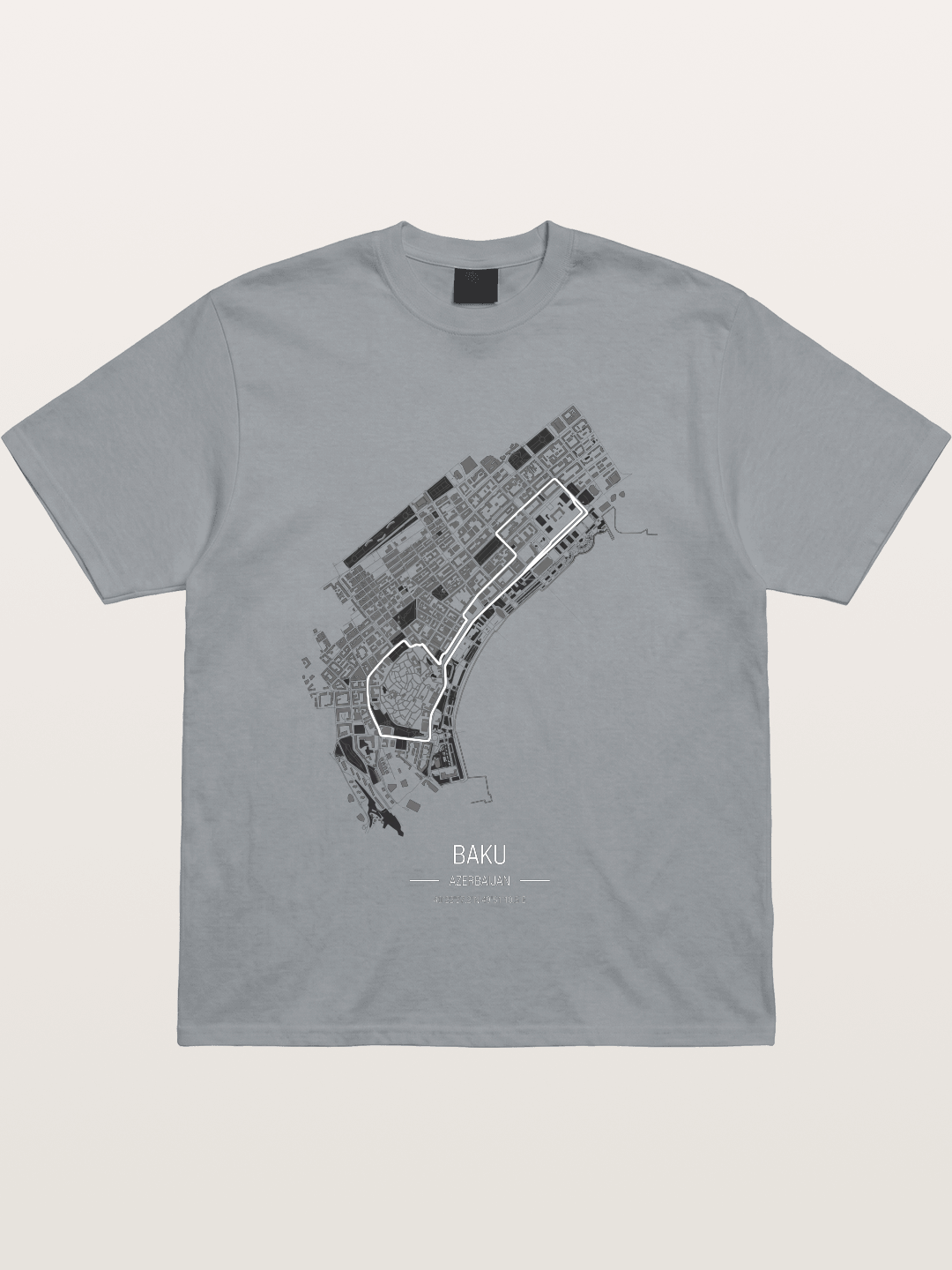 Baku City Circuit F1 Map Gildan T-shirt