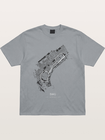 Baku City Circuit F1 Map Gildan T-shirt
