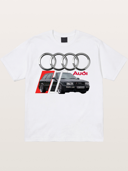 Audi Classic Car With Four Rings Cotton T-shirt
