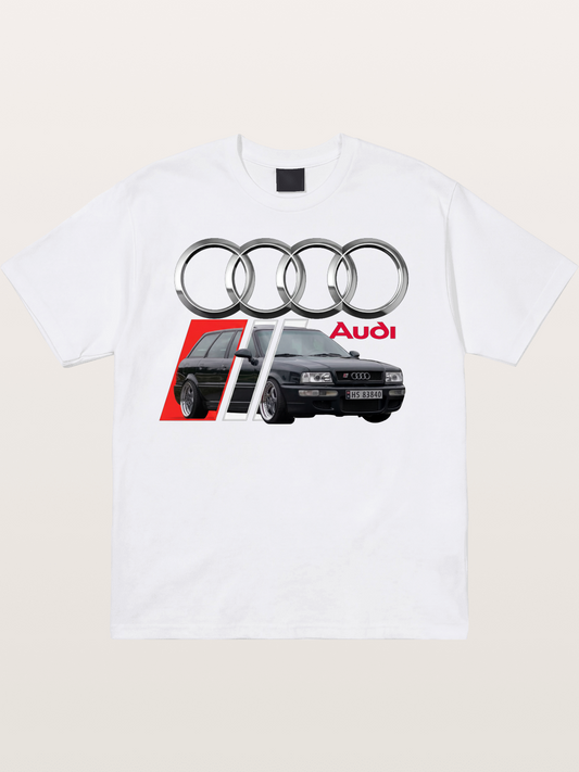 Audi Classic Car With Four Rings Cotton T-shirt