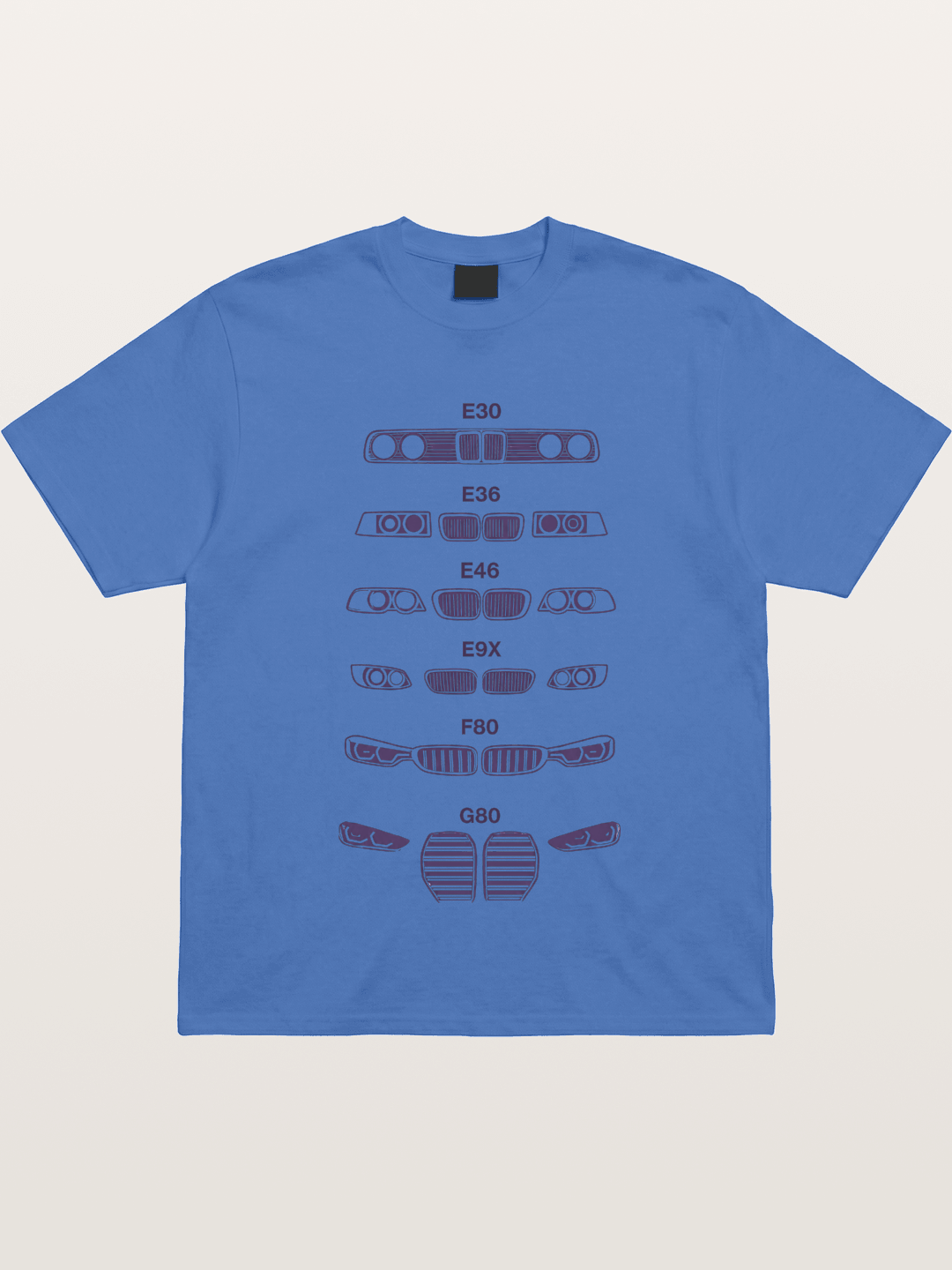 BMW Headlight Generations Print Gildan T-shirt