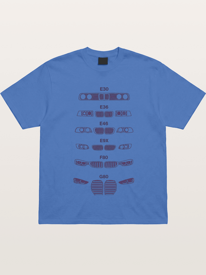 BMW Headlight Generations Print Gildan T-shirt