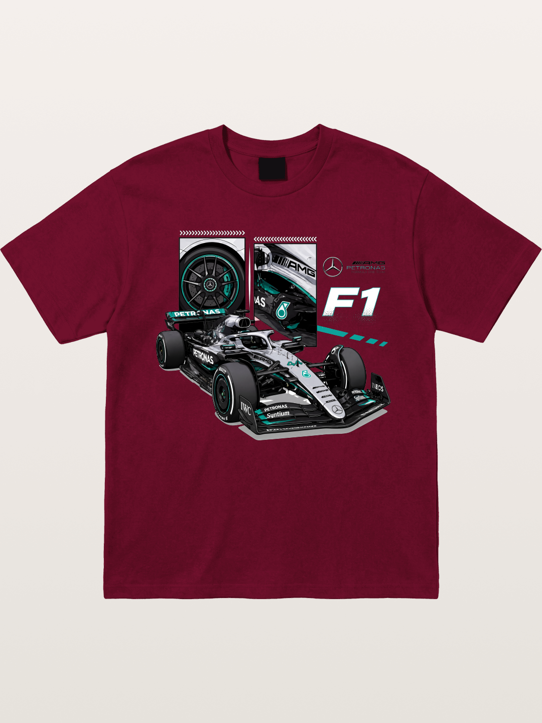 Mercedes Petronas F1 Collage Art Gildan T-shirt