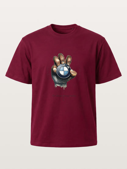 Hand Holding BMW Logo Sketch Gildan T-shirt