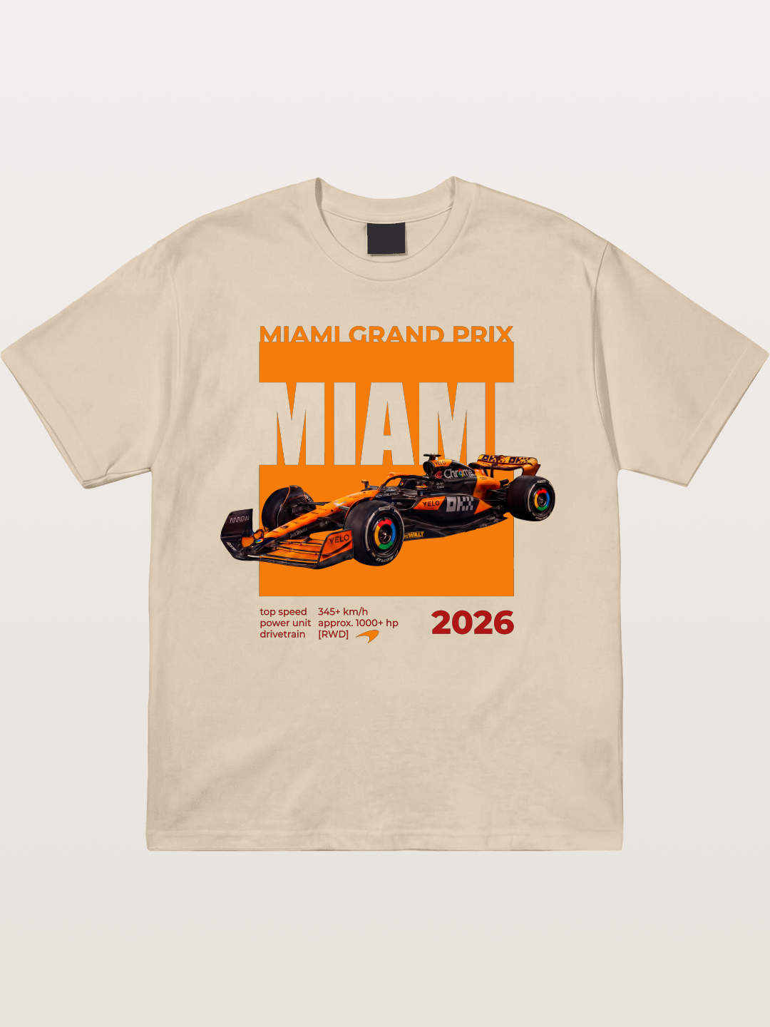 Miami GP Orange F1 Car Gildan T-shirt