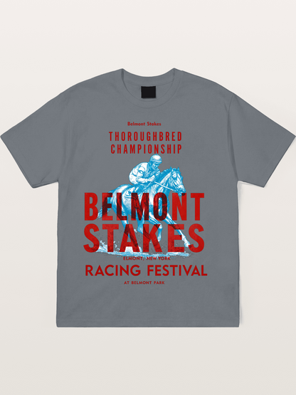 Belmont Stakes Racing Festival Art Cotton T-shirt