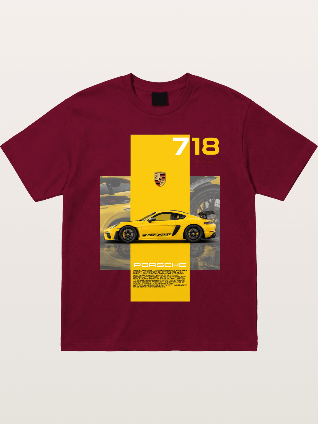 Porsche 718 GT4 RS Yellow Sports Car Gildan T-shirt