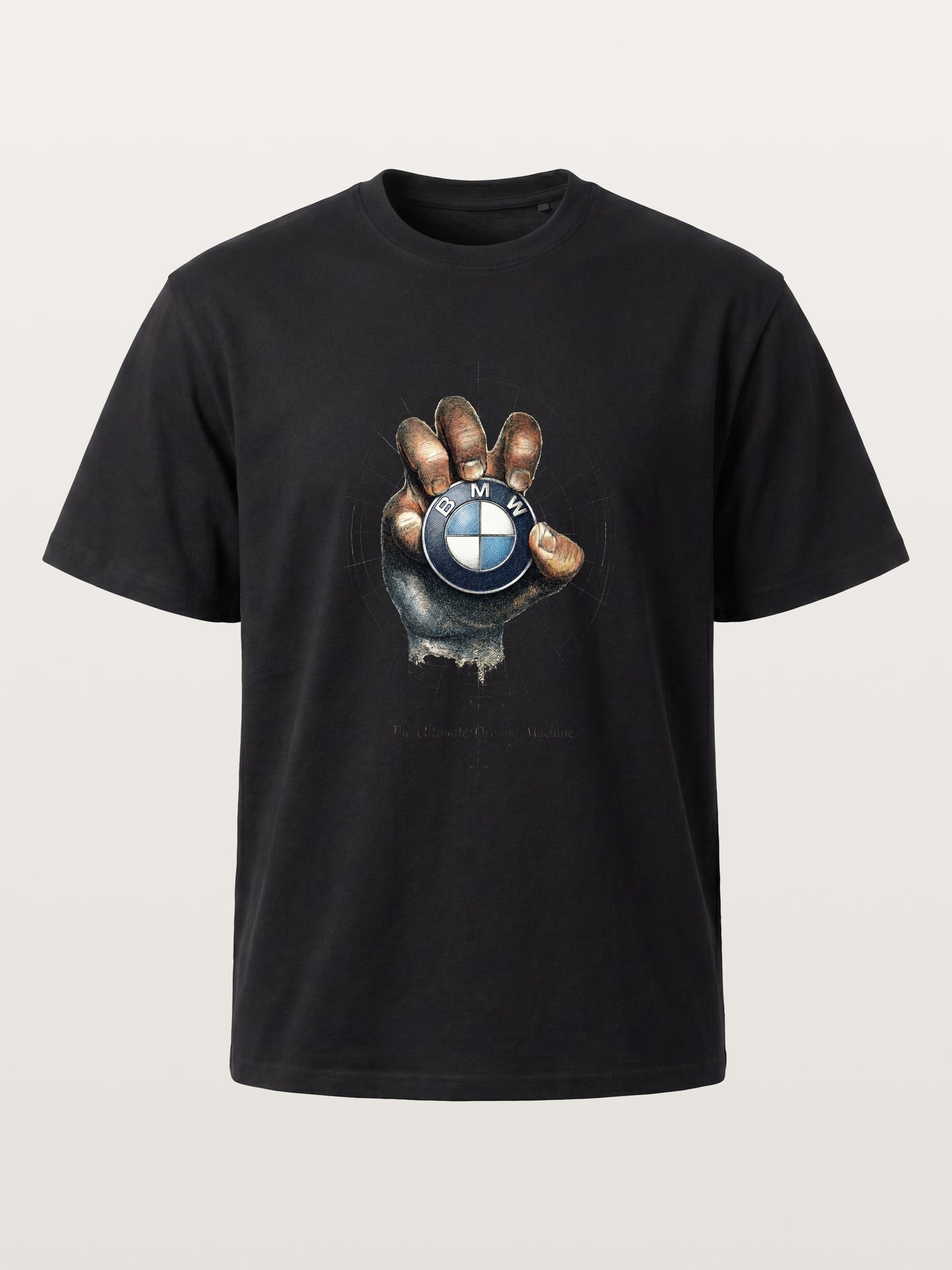 Hand Holding BMW Logo Sketch Cotton T-shirt