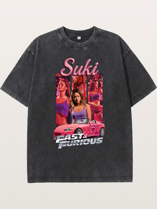 Fast & Furious Pink Crew Washed T-shirt