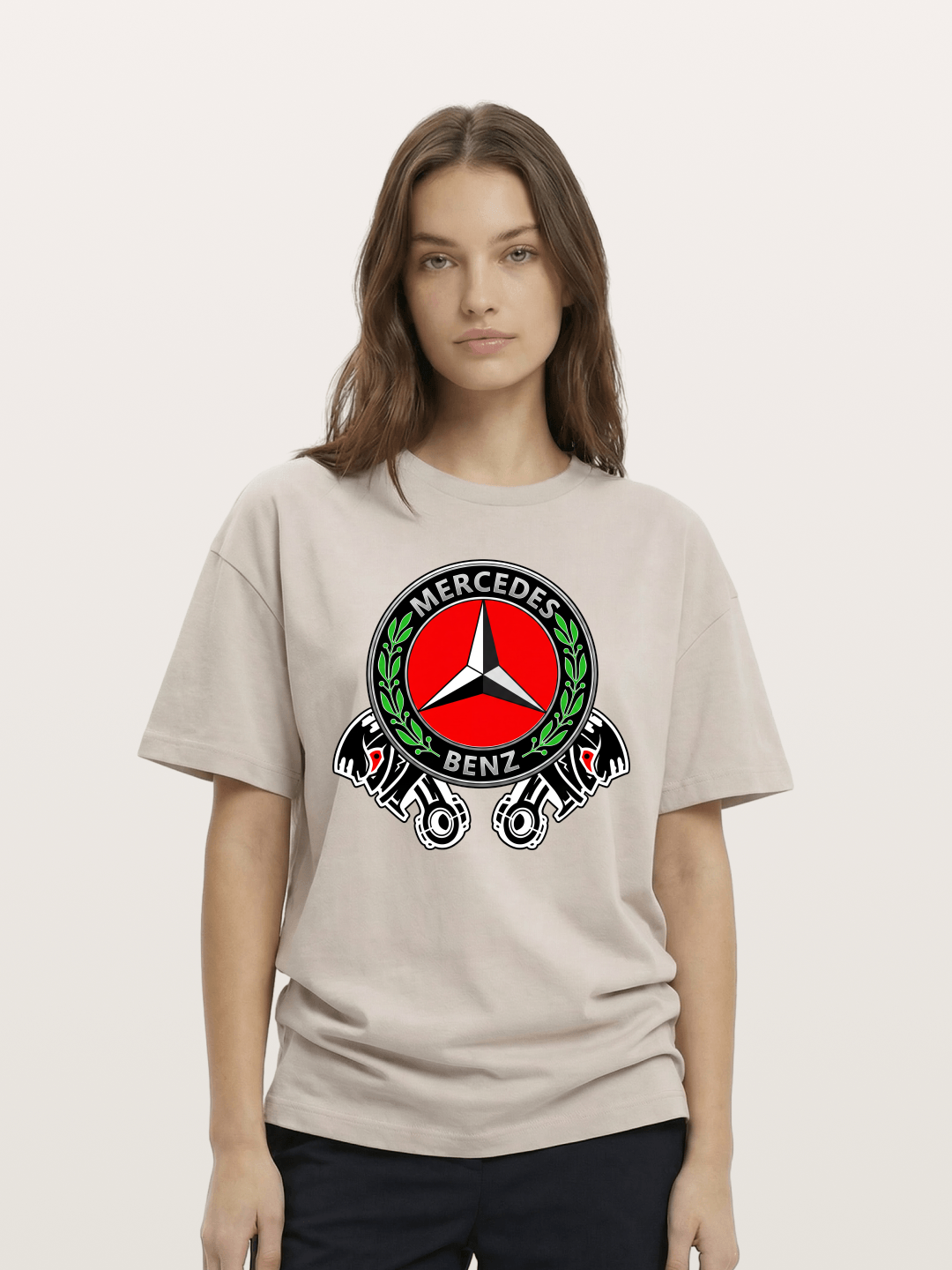 Mercedes-Benz Piston Logo Art Cotton T-shirt