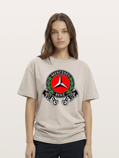 Mercedes-Benz Piston Logo Art Cotton T-shirt