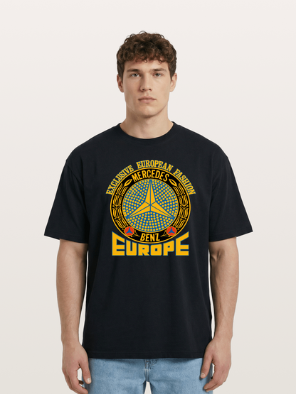 European Fashion Mercedes Print Cotton T-shirt